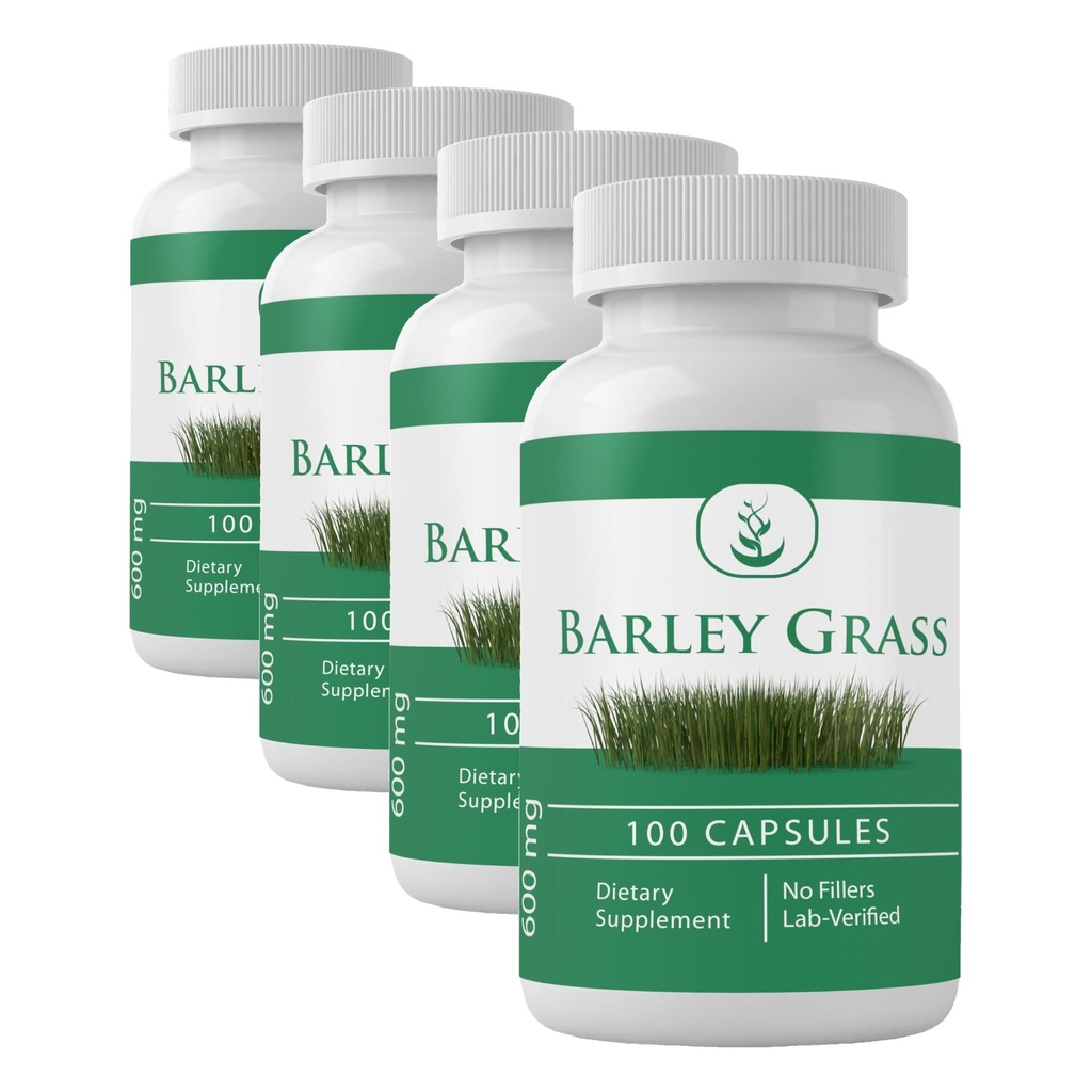PURE ORIGINAL INGREDIENTS Barley Grass, (100 Capsules) Always Pure, No Additives or Fillers, Lab Verified (Pack of 4)