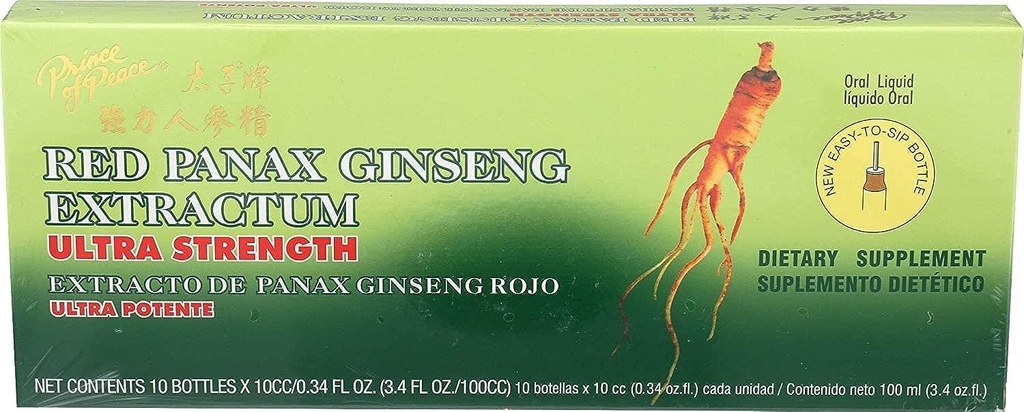 Prince of Peace Red Panax Ginseng Extractum Ultra Strength -- 3,4 oz - 10 flessen