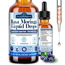Pure Moringa Organic Oleifera Leaf Liquid Drops, 10:1 Extract Green Superfood Antioxidant Blend of Spirulina Wheatgrass & Barley Grass, 6X Absorption Than Moringa Capsules Powder Oil for Energy Immune
