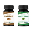 ORGANIC SPREE Haritaki & Barley Grass Supplement – USDA Organic Terminalia Chebula & Hordeum Vulgare 120 Tablets Each