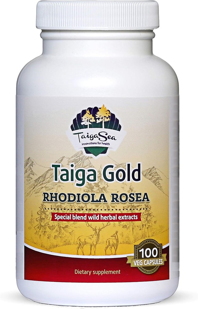 Wild Rhodiola Rosea Extract, Siberian Herbal Extract Blend for Natural Stress Relief, Focus, Mood and Mental Refreshment, Optimal Energy and Endurance, Rhodiola Root Capsules