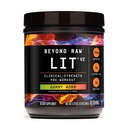 BEYOND RAW LIT V2 Clinical Strength Pre Workout Powder, Hits Harder, Bigger Pumps, Caffeine, L-Citrulline, Creatine, Gummy Worm, 30 Servings