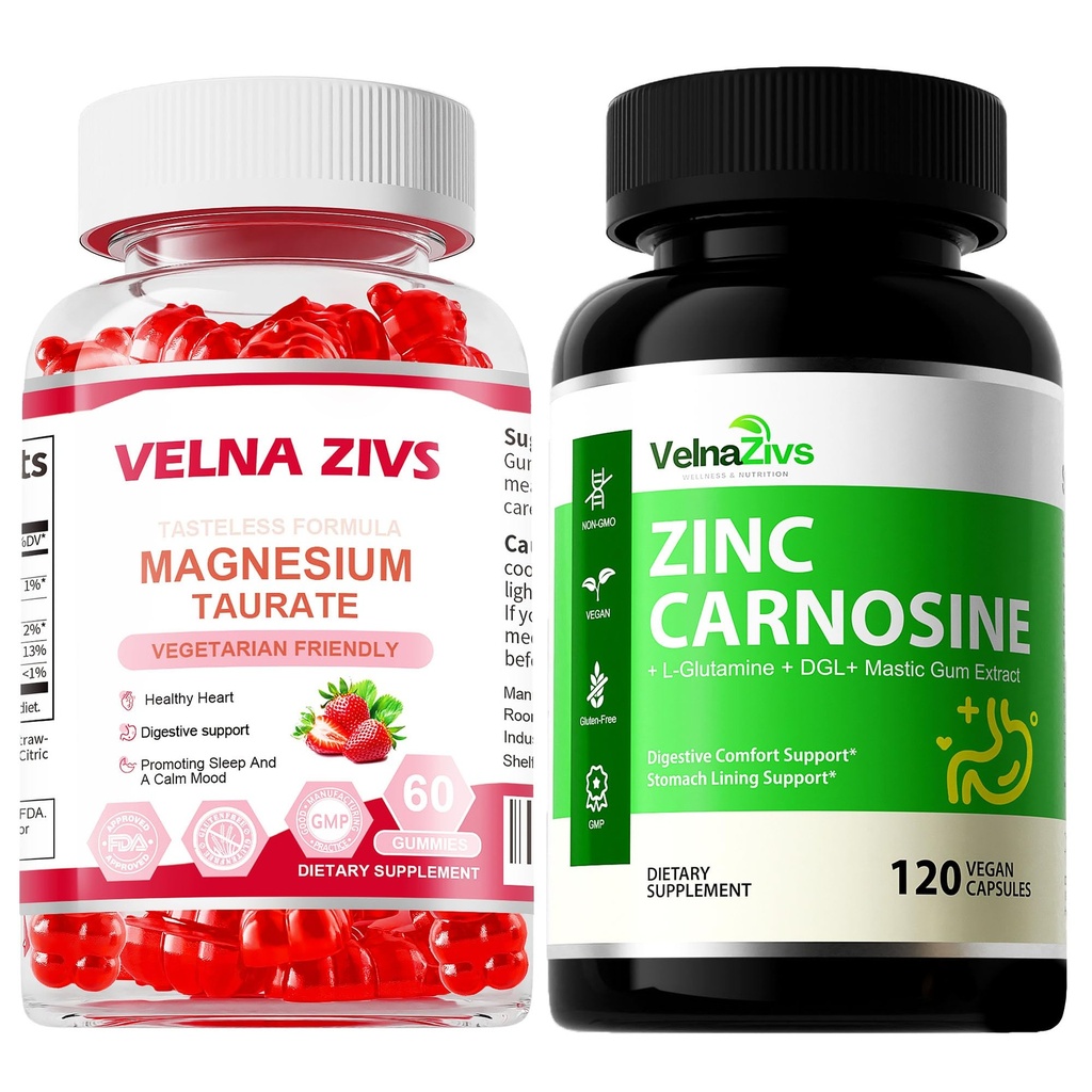 Magnesium Taurate Gummies and Zinc Carnosine Supplement