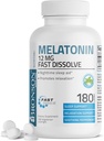 Bronson Melatonin 12 mg dissolvere rapidamente il sonno di notte sostegno & supporto di rilassamento, 180 menta piperita vegetariana