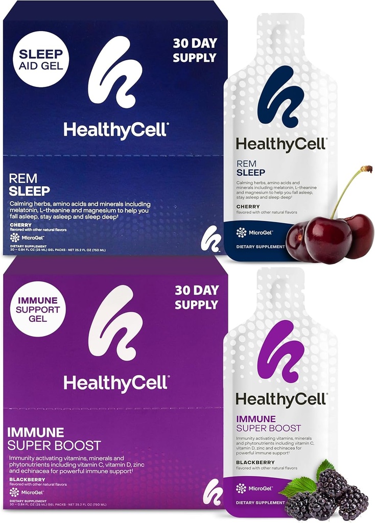 Healthycell REM dodatek za pomoč v spanju + Immune Super Boost dodatek paket