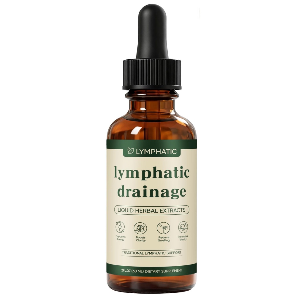 Lymphatic Drainage Drops, Lymphatic System Support, Immune System, Natural Herbal Blends, Vegan & Non-GMO (1)