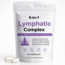 Lymphatic Complex 6 in 1 Capsules - Lymphatic Drainage for Reduce Bloat, Balance Cortisol, Burdock, Dandelion, Kelp Cleavers (90 Servings)