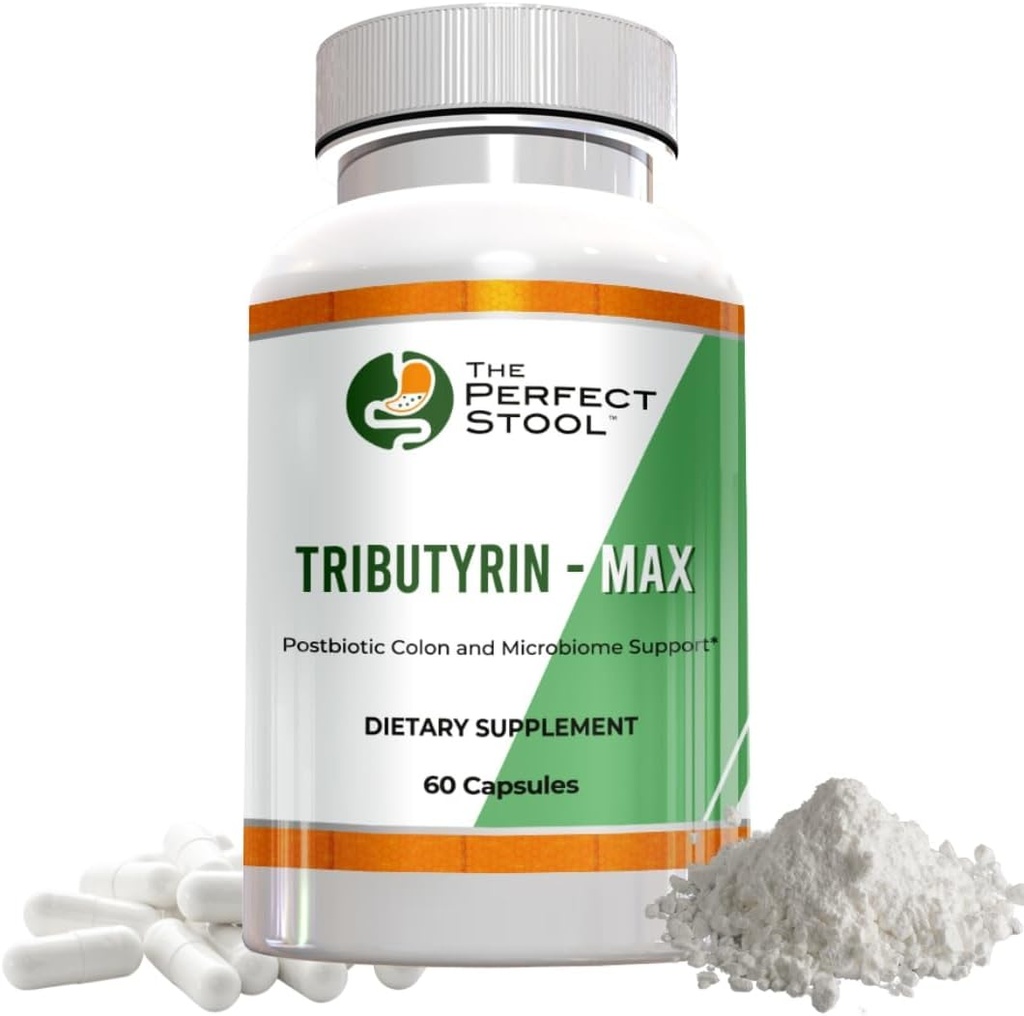 Tributyrin-Max postbiotische Butyrate-Ergänzung; Bloating, Gas und Leaky Gut-Unterstützung; Perfect, Clean Wipe Poops; 750 mg Enteric Capsules; 3. Partei getestet Gluten/Dairy-Free