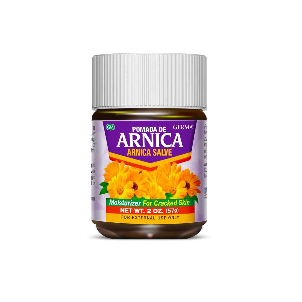 Germa™ Arnica Ointment (Black) Cracked Dry Skin, Bruises, Pain - Pomada Arnica Salve Negra - 2oz