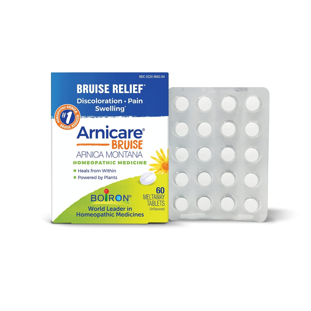 Boiron Arnicare Bruise for Relief of Pain or Swelling from Injuries, and Discoloration of Bruises - 60 Tablets