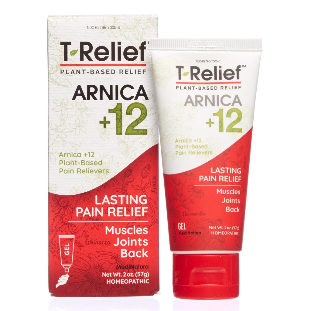 MediNatura T-Relief Extra Strength Discomfort Relief Gel-Extra-Strength Arnica Gel for Fast-Acting Relief-Supports Mobility & Body Aches-Homeopathic & Plant-Based-Paraben-Free-Non-Sticky - 2 oz