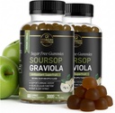 Сурсоп Листя та сурсоп Фрукти Гумії - 3000mg Soursop Extract - 2 Pack Graviola Supplement - Soursop Fruit and Leaf - 120ct - Sugar-Free - Gluten Free - Non-GMO - Vegan Friendly