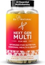 Kitas generolas Multivitaminas moterims - 22 Optimizuoti vitaminai imunitetui, grožiui, smegenims, energijai, kaulams ir širdžiai - vitaminas C, D, E, K, geležis, B6 ir DHA - 60 vegetarinio minkštųjų kapsulių