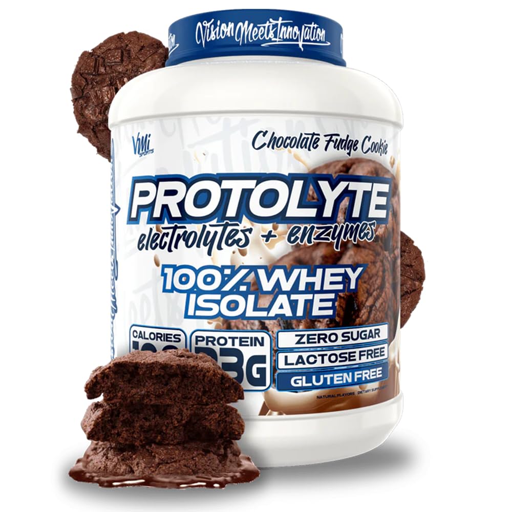 VMI Sports | ProtoLyte Whey Isolate Protein Powder | Low Calorie Whey Protein Powder for Weight Loss | Protein Powder for Muscle Gain | Digestive Enzymes | Non-GMO (Chocolate Fudge Cookie, 4.6 Pounds)