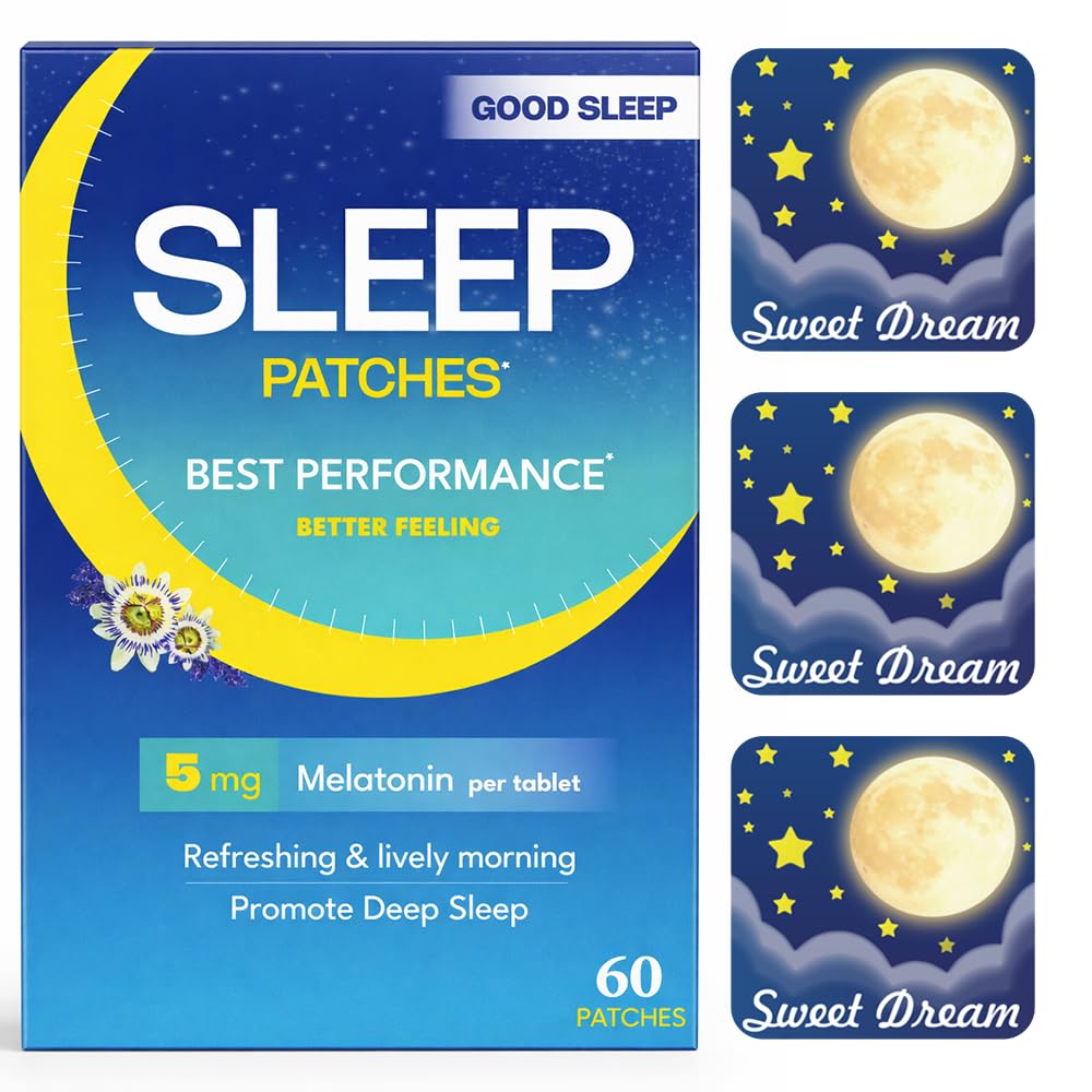 Sleep Patch, Plant-Based & Vegan Support for Women & Men, All Natural Sleep Patches, 60 Easy-to-Apply Patches