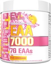 Nutrição Evlution EAA7000 - Pré e Pós Treino Pó - Muscle Building + Suplemento de Recuperação - 7g Aminoácidos Essenciais + 5g BCAAs - Endurance + Suporte Energético - 30 Servings - Limonada Rosa