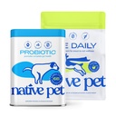 Native Pet The Daily Dog Vitamins & Supplements (90 Scoops) & Probiotic for Dogs (120 Scoops) - Vet Created Probiotic Powder for Digestive Issues & 11-in-1 Multivitamin