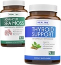 Bundle of Thyroid Support & Sea Moss - Sea Moss Thyroid Care Pack - Thyroid Support with Jodium (120 Caps) & Irish Sea Moss Capsules - Raw Vegan Supplement with BioPerine (Non-GMO & Organic)