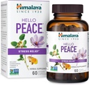 Himalaya Hello Peace -- -- 配有Ashwagandha和Turmeric用于正常科尔蒂索尔和肾上腺支持的草药压力救济补充剂 -- -- Vegan、Non-GMO、Gluten Free, 60 Capsules