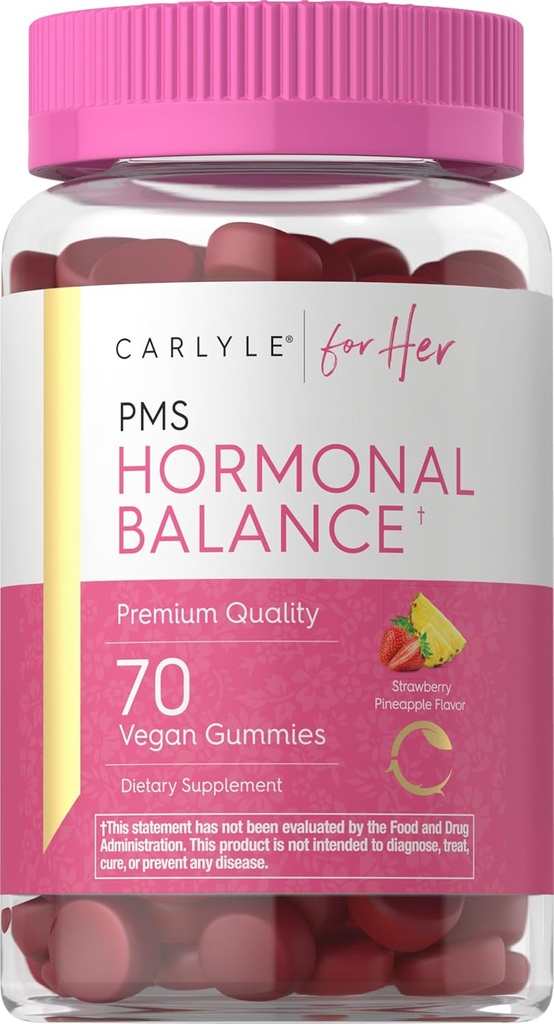 Carlyle Hormonal Balance für Frauen & PMS Ergänzung | 70 Gummies | Vitamin Complex | mit Eisen | Vegan, Non-GMO, Gluten Free | für Sie