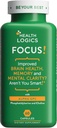 Health Logics Focus! - Hersensupplement voor geheugen, helderheid, concentratie met Choline, Ginkgo Biloba, Alpha GPC, Fosfatidylserine, Bacopa Monnieri l 60 Capsules l Non-GMO