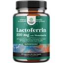 High Strength 250mg Lactoferrin & 1000mg Monolaurin Supplement - Microbiome Digestive Health Immune Support Supplement - Lactoferrin and Monolaurin Capsules - Vegetarian - 60 Count (Pack of 1)