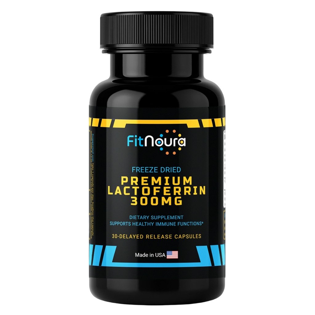 Enteric Coated Lactoferrin Supplement - Delayed Release Capsules | Grass Fed Bovine Lactoferrin | Immune Support, Boosts Immunity, Gut Health, Digestive Support | Low Lactose