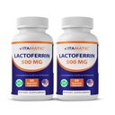 Vitamatic Lactoferrin 500mg – 60 Vegetable Capsules - 120 Capsule Promotes Healthy Immune Function