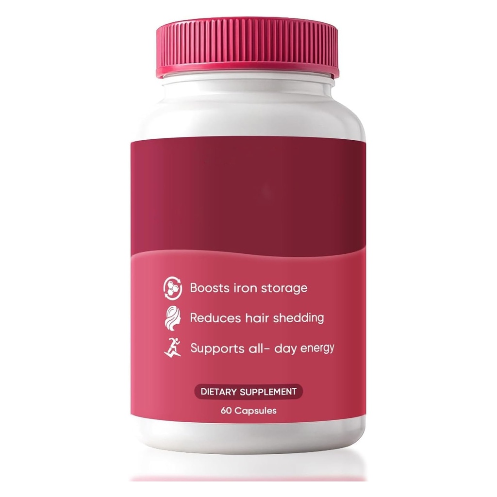 Ferrin Supplement - Daily Iron Support Capsules with Iron Bisglycinate Lactoferrin Vitamin C B12 and Gentle Absorption (1)