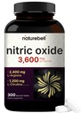 NatureBell Nitric Oxide Supplement for Men & Women – Pre-Workout Formula with L-Arginine & L-Citrulline – 3,600mg, 300 Bisected Tablets (100 Servings) – Max Strength – Non-GMO, Gluten Free*