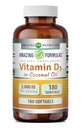 Amazing Formulas Vitamin D3 with Coconut Oil Supplement | 5000 IU Per Serving | 180 Softgels | Non-GMO | Gluten Free | Made in USA