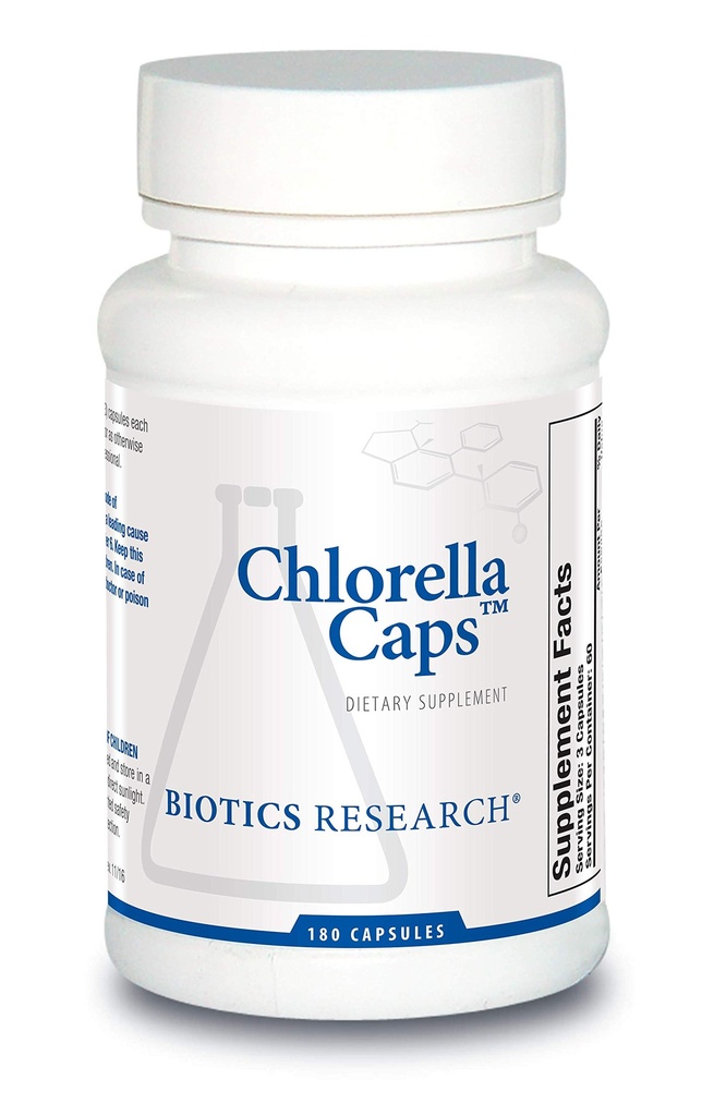 Biotics Research Chlorella Capsules Chlorella Supplements for Digestion, Detox, and Immune Support 180 Capsules
