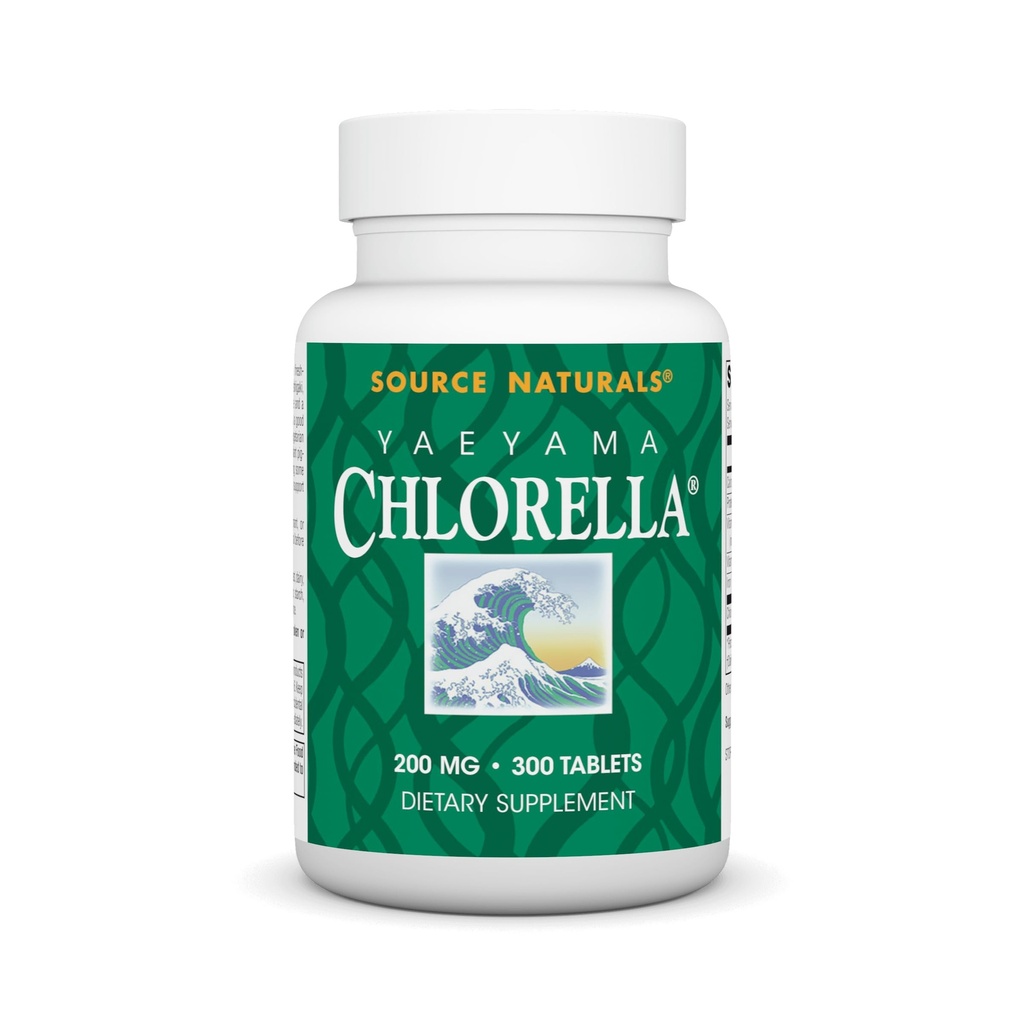 Source Naturals Yaeyama Chlorella, 200 mg - 300 Vegan Tablets | Green Superfood | Plant-Based B12*
