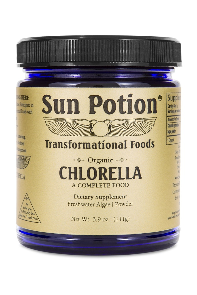 Sun Potion Chlorella Powder 111g | Premium Organic Superfood, Pure Supplement, Rich in Vitamins, Protein, and Fatty Acids, Vegan, Potent