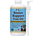 Natural Dog Company Omega 3 Fish Oil for Senior Dogs Supplement – Support Mobility, Skin, Coat, Heart & Brain, with Turmeric, Salmon & Fish Oil for Aging Dogs, Liquid Canine Supplement, 16oz