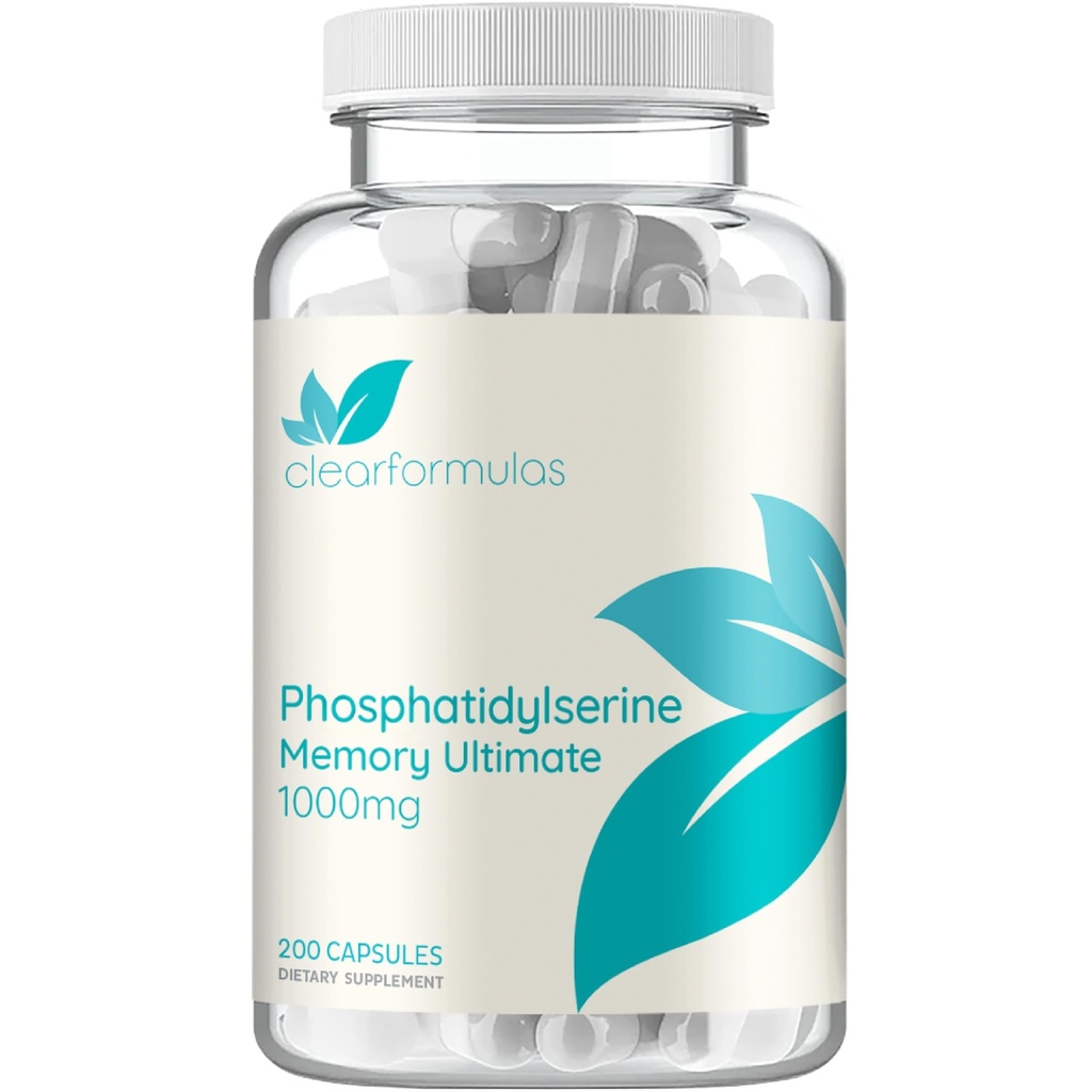 Phosphatidylserine Nootropics Brain Support Supplement - Advanced Memory Supplement for Brain Function Support with DMAE Gotu Kola and Ginkgo Biloba - Non-GMO Vegan & Made in The US (60+ Servings)