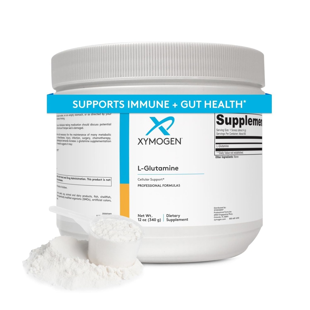XYMOGEN L-Glutamine -4000mg L-Glutamine - Gut, Immune & Muscle Recovery Support - Pure Amino Acid Powder - Vegan, Dairy-Free, & Gluten-Free - 85 Servings (12 oz)
