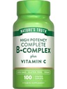 Nature's Truth Vitamin B Complex Plus Vitamin C | 100 Caplets | Vegan, Non-GMO & Gluten Free Supplement