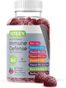 Viteey Multivitamin Gummies 8 in 1 Immune Support supplement with Probiotics - Immune Boosters for Adults ' Teens - Vegetarian, Gelatin Free, GMO Free - Chewable Berry Flavored Pectin Immune Defense