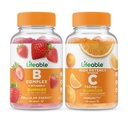Lifeable B Complex + Vitamin C 750mg, Gummies Bundle - Great Tasting, Vitamin Supplement, Gluten Free, GMO Free, Chewable