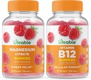 Livlig magnesium + Vitamin B12, Gummies Bundle - Stor smak, vitamintillskott, Gluten Free, GMO Free, Chewable Gummy