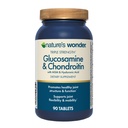 Nature's Wonder Triple Strength Glucosamine Chondroitin with MSM and Hyaluronic Acid and Boswellia for Joint Health, Supports Joint Flexibility and Mobility, 45 Day Supply, 90 Tablets