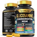Glucosamine Chondroitin MSM Supplement - 12in1 Formula - Combine with Turmeric, Hyaluronic Acid, Boswellia, Omega-3, Bromelain, Ginger, and More - Joint Health Support - 150 Capsules