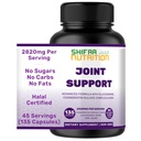 SHIFAA NUTRITION Halal Joint Support Supplement for Men & Women. Glucosamine Chondroitin MSM for Mobility, Cartilage Repair & Joint Comfort, Back & Knee Pain Relief. Non-GMO, Gluten-Free. 135 Capsules