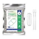 Empty Vegan Capsules Size 0-100 Count Vegetable Capsule - Veggie Empty Caps with 2 Micro Lab Spoons