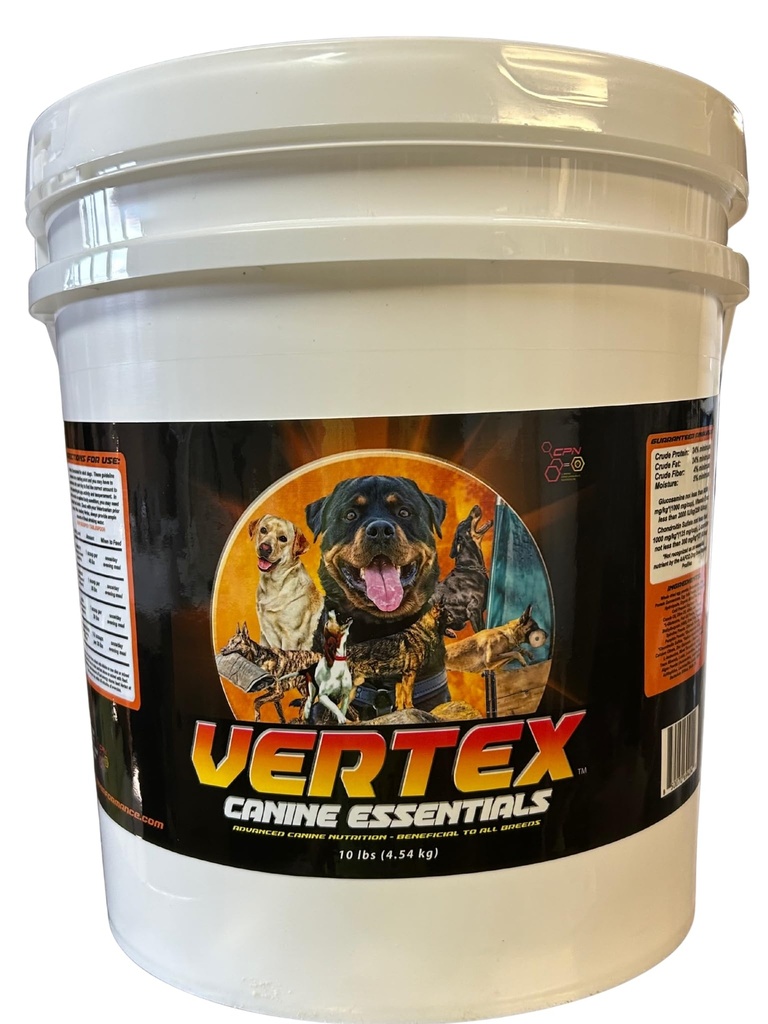 Vertex Canine Essentials High-Performance Dog Supplement – Predigested Liver, Whey & Egg Protein– Muscle Growth, Recovery, Fertility & Milk Production– Active, Working & Breeding Dogs, 10lbs Nutrition