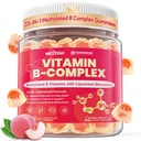 Methylated Vitamin B Complex Gummies for Women & Men, High Dose 2000 mcg Methyl B12, Liposomal Super All B Vitamins Methylfolate, B1, B2, B3, B5, B6, B7, Vitamin C, Choline for Energy, Focus, 60Counts