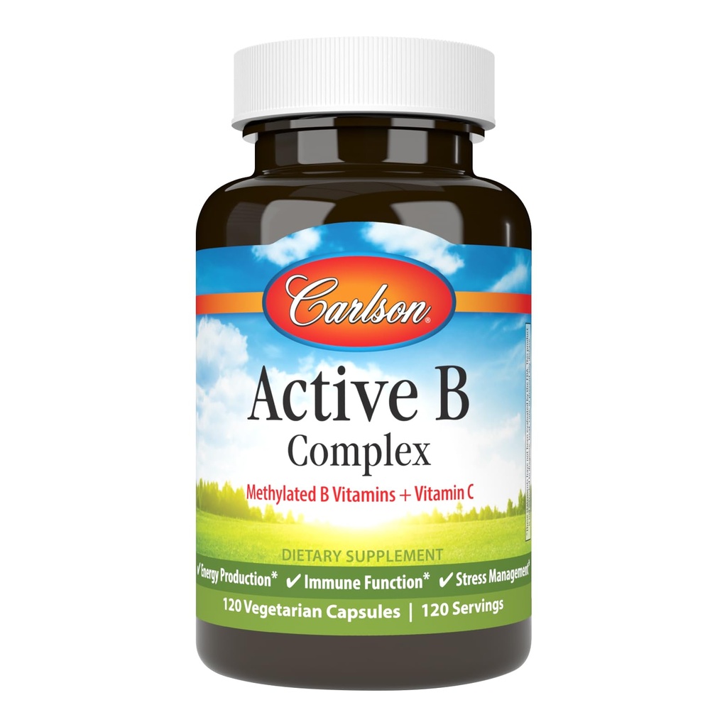 Carlson - Active B Complex, Energy Production, Immune Function & Stress Management (120 Capsules)