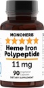 Heme Iron Polypeptide 11 mg - 90 Vegetariškų kapsulių - Geležies papildų kompleksas