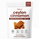 LIRAE Ceylon Cinnamon Softgels with MCT Oil – 300 Softgels – True Ceylon Cinnamon Supplement – Non-GMO, Gluten Free – Gentle Daily Wellness Support (1)